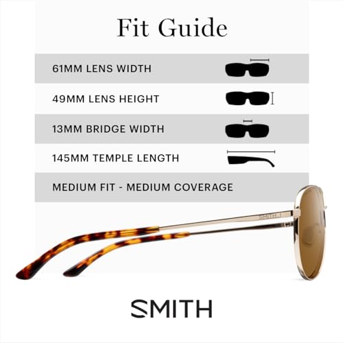 Image of SMITH Langley 2 Aviator Sunglasses with ChromaPop Polarized Lenses - Lifestyle Eyewear for Driving, Beach, Outdoor Events