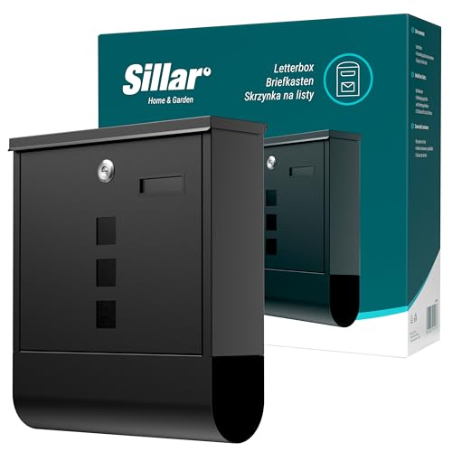 Sillar Boîte aux Lettres Murale, avec Serrure | Fabriqué en Acier galvanisé, résistant aux intempéries et aux UV | 10x30,5x33,5 cm, Anthracite | 2 clés |...