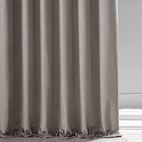 Image of HPD Half Price Drapes Signature Plush Velvet Blackout Curtains for Bedroom (1 Panel), 50W X 84L Hotel Black Out Curtains for Living Room, Thermal Insulated Blackout Curtains for Windows, Library Taupe