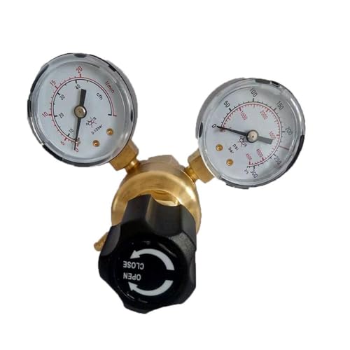 TopHomer Argon CO2 Regulator Gauge Welding Gas Regulator Twin Pressure Gauge 0-30 mpa / 0-0.6 mpa Input Pressure Easy to Read