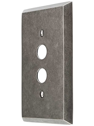 House of Antique Hardware R-010II-292 Industrial Single Push-Button Switch Plate with Galvanized Finish