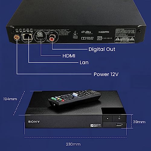 Sony BDP-BX370 / BDP-S3700 Blu-Ray Disc Player with Built-in Wi-Fi + Remote Control + NeeGo High-Speed HDMI Cable W/Ethernet NeeGo Lens Cleaner - Thumbnail 5