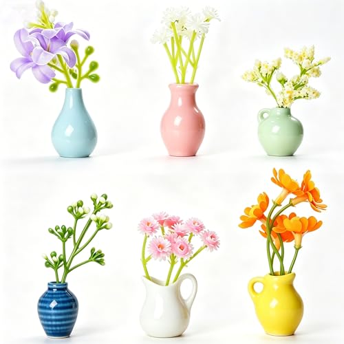 Yolagovia 6-Piece Mini Ceramic Vase Magnets