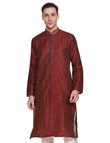 Image of Sanwara Men's Woven Designer Silk Kurta