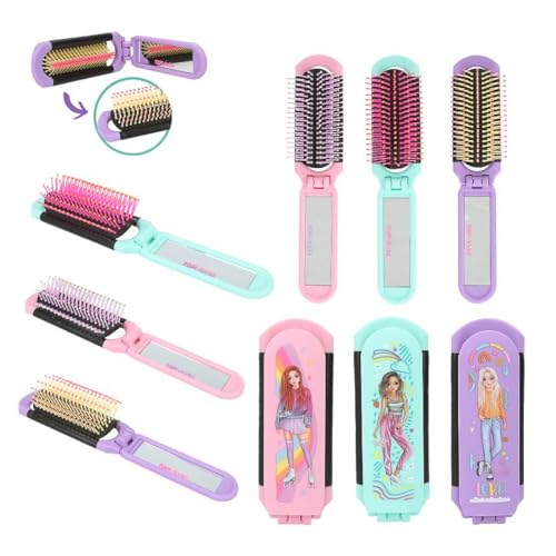 Depesche TOPModel Stab-Klapphaarbürste mit Spiegel