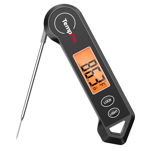 TempPro TP19H Waterproof Digital Meat Thermometer with Ambidextrous Backlit and Motion Sensing Cooking Food Thermometer for BBQ Grill Smoker Oil Fry Candy Thermometer (Previously ThermoPro)