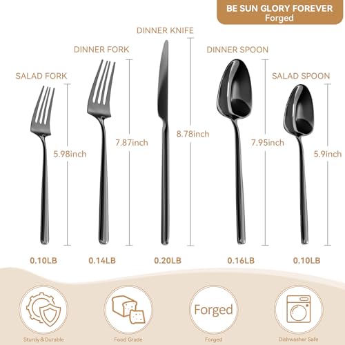 Oval-Black-20-Piece-Silverware-Set-Forged-Stainless-Steel-Flatware-Set-with-American-Design-Modern-Cutlery-Set-Service-for-4-Dishwasher-Safe Oval Black 20 Piece Silverware Set Forged Stainless Steel Flatware Set with American Design Modern Cutlery Set Service for 4 Dishwasher Safe
