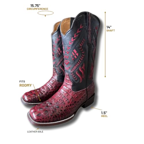 Image of Men's Alex Western Cowboy Boots Square Toe Pull On