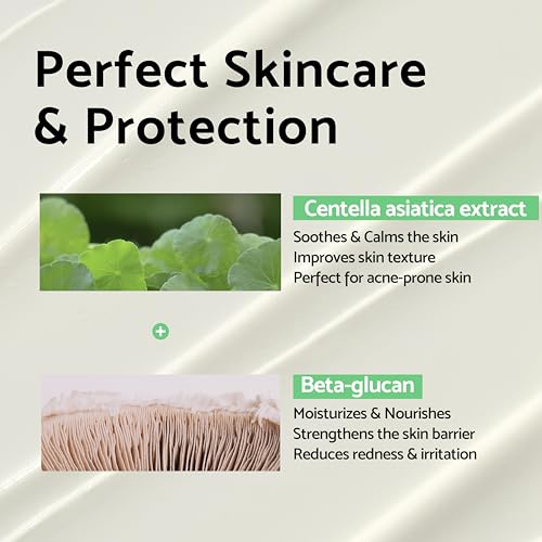 IUNIK Centella Calming Moisture Daily Sunscreen SPF 50+ PA++++ Matte & No White Cast Centella Asiatica Dry Oily Sensitive Vegan Korean Skincare - Image 6