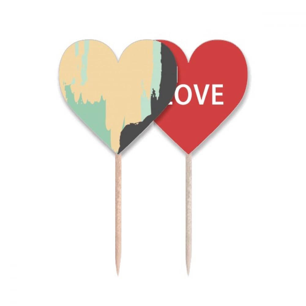 Cure-dents motif drapeau amour cœur jaune pour déclarer votre flamme