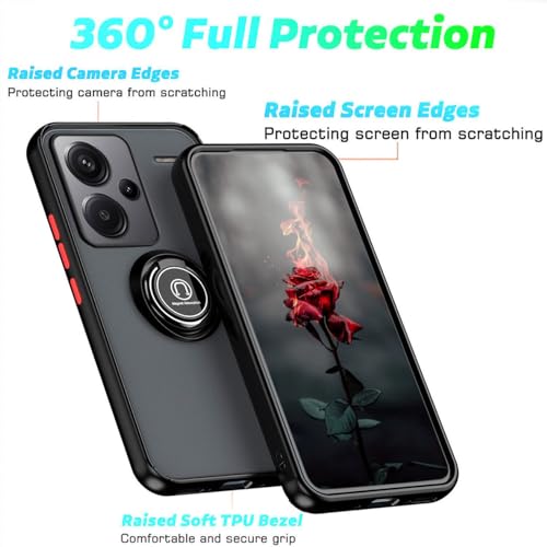 YUEQIAN Case for Xiaomi Redmi Note 13 Pro+ Plus 5G, 360°with Rotation Finger Ring Magnet Car Holder Shockproof Case - Image 2