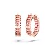 Swarovski Matrix Hoop Earrings with Pink Baguette-Cut Crystals on Rose Gold-Tone Finished Settings, Part of the Swarovski Matrix Collection