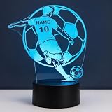 Personalisierte Fußball Lampe mit Name & Nummer - LED Nachtlicht