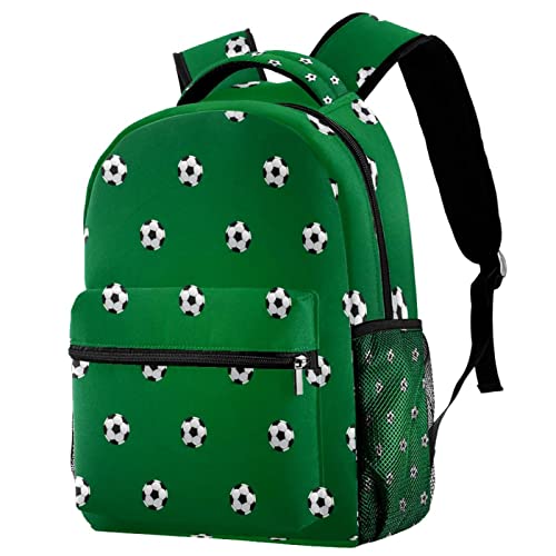 Sac à dos de voyage football vert anti-fuite avec poche bouteille enfants