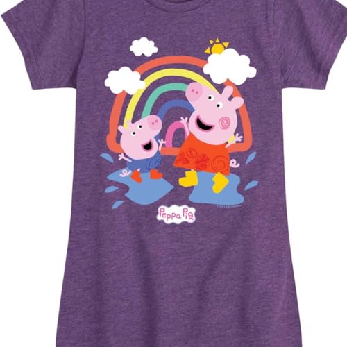 Peppa Pig - Peppa George Rain Puddle - Girls Toddler and Youth Fitted Short Sleeve Tee3