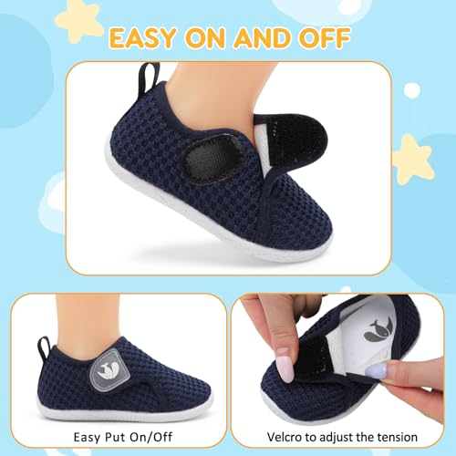 Image of FEETCITY Toddler Walking Shoes Slip On Toddler Shoes Boys Girls Kids Sports Sneakers Casual School Shoes Barefoot Shoes