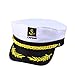 Tinksky Yacht Boat Ship Sailor Captain Costume Hat Cap Navy Marine Admiral (White)