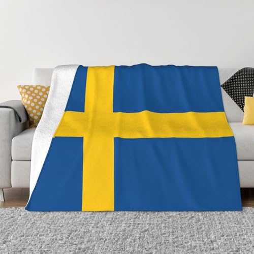 Sweden Flag Flannel Throw