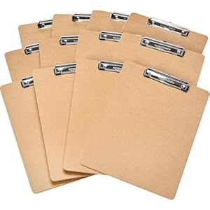 Amazon Basics Hardboard Office Clipboard,Letter Size, 9″ x 12.5″, 12-Pack, Brown