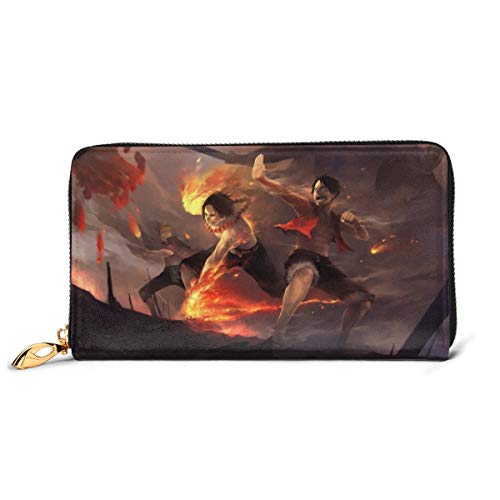 Preisvergleich Produktbild Einteilige Geldbörse aus echtem Leder mit Reißverschluss, lange Clutch, Münzfach, Kartenpaket für Damen und Herren