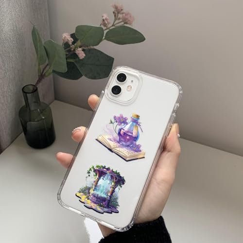 Image of 50-Piece Mystical Witchy Fantasy Aesthetic Sticker - Magical Witchcraft Stickers with Crystals, Moons, Witches, Owls, Potions, Cauldrons, Mushrooms for Scrapbooking, Journals, Laptops, Gifts
