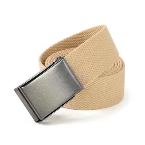 Image of Mile High Life Canvas Web Belt | Cut to Fit Up to 52 inch | Flip-Top Matte Silver Nickel Buckle 12 Colors