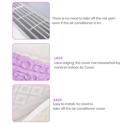 Image of Printed AC Cover for Split AC 1.5 Ton Set - Digital Print AC Cover Indoor Outdoor Waterproof - Split AC Cover Cotton Net Designer (Purple)