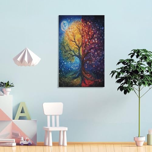 Arbre de la vie murale toile anti-reflet pour mur blanc vide - 4