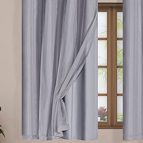 Cortina Blackout PVC com Tecido Voil 2,80 m x 1,80 m Cinza