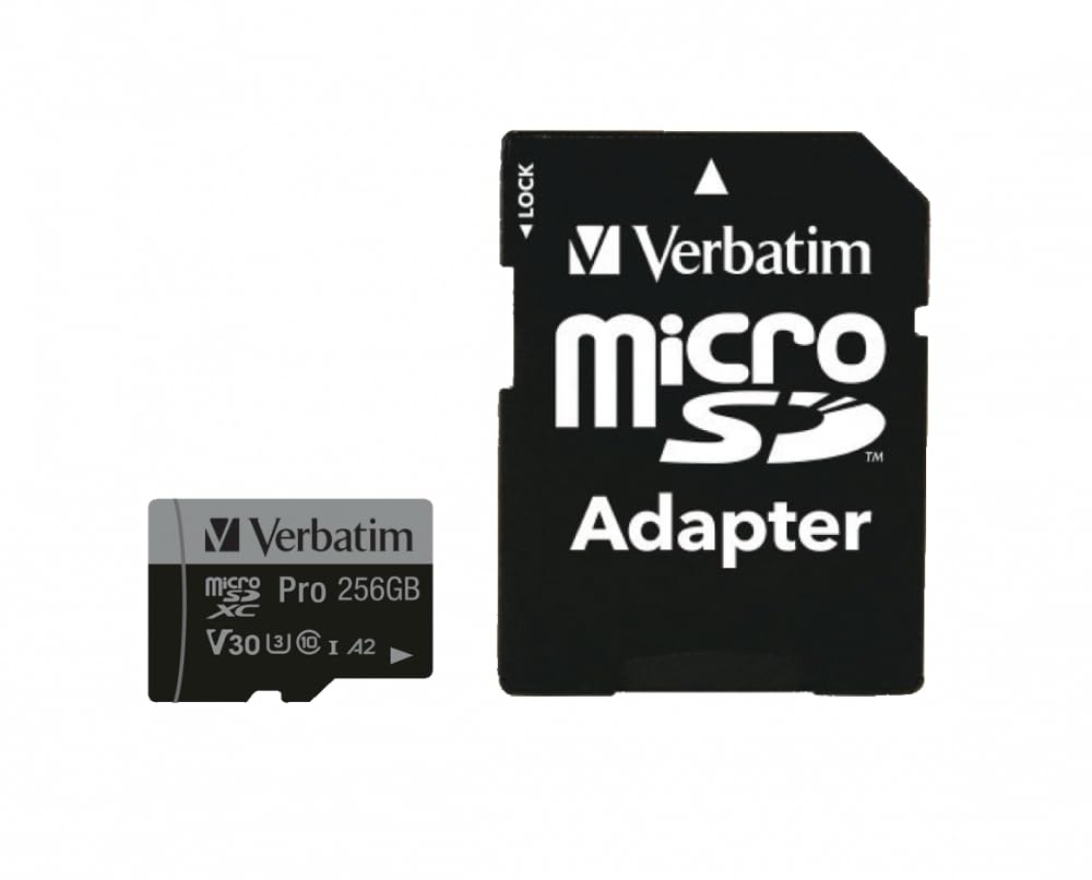 Verbatim Pro U3 - Scheda di memoria microSDXC da 256 GB, classe 10, UHS-I (U3)