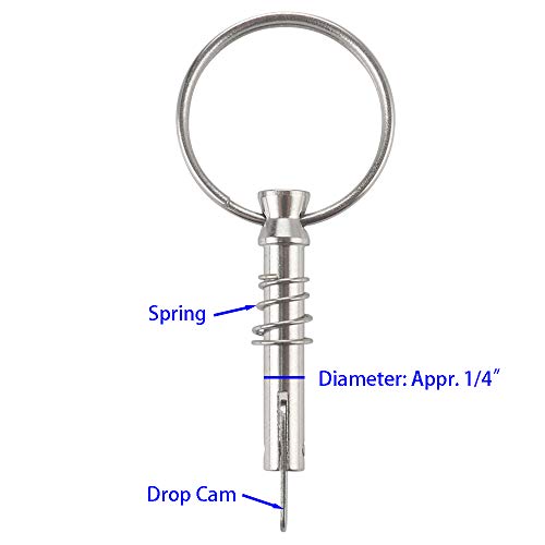 Image of 4 Pcs Quick Release Pins 1 /4 inch Diameter, Usable Length 0.9 inch, Hardware pins