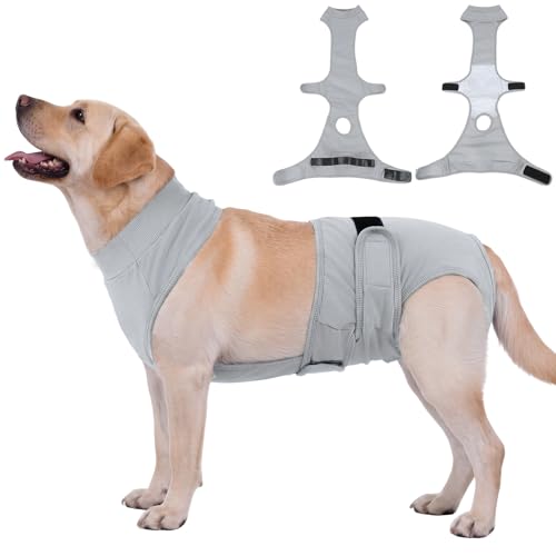 Image of BRKURLEG Female Dog Diapers with Suspender, Washable & Reusable, Grey XXL | Adjustable Fixed Diapers for Dogs in Heat, Incontinence & Special Needs, Surgery Recovery Suit, for Small to Large Dogs
