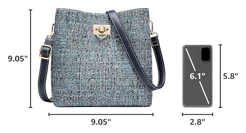 Image of KALIDI Crossbody Purses for Women Vegan Leather Bucket Bag Fashion Ladies Crossbody Handbag Shoulder Purse with Multi Pockets