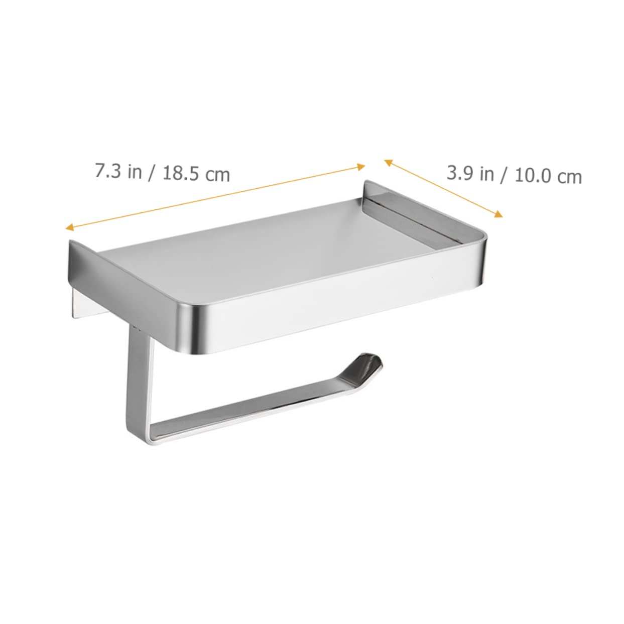 VILLCASE Porta Rotolo Carta Igienica da Muro in Acciaio Inossidabile con Ripiano per Telefono, Supporto Adesivo Facile da Installare, per Bagno e Toilette