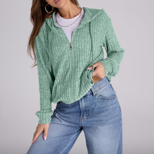Image of Witsmile Zip Up Hoodie Women Oversized Sweatshirt Long Sleeve 2026 Fall Outfit Lightweight Jackets Workout Clothes