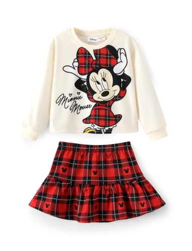 Image of Disney Girls' 2-Piece Outfit Sweatshirt Top & Pleated Skirt Set 2-9Y