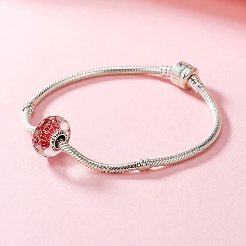 Changeable Wavy Murano Glass Ocean Charms Beads Red For European Bracelets 925 Sterling Silver #TOP2