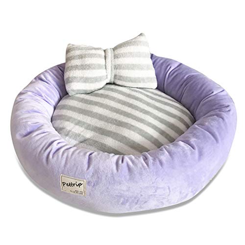 Cuccia PETCUTE Per Cani E Gatti – Lettino A Forma Di Ciambella Con Bordo Rialzato, Cuscino Reversibile, Taglia L (65 Cm) Per Fino A 35 Kg!