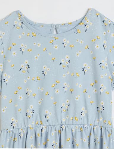 Image of Amazon Brand - Symbol Girls Fit and Flare Printed 100% Cotton Knit Dress | Age 2-10 Years