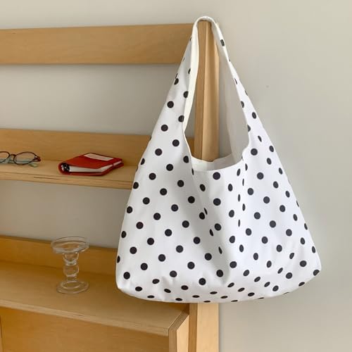 Sac à main à pois pour femme grand format, le cabas élégant et logeable