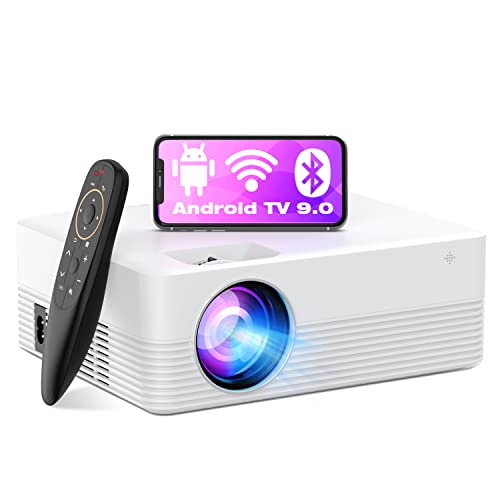 Proyectores Wifi Proyector Android 9.0 Proyectore Inteligente Proyector WiFi Bluetooth Proyector de Video de 6000 lúmenes 1080P Compatible...