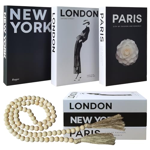 Decorative Books for Home Decor, Set of 3 Stylish Fake