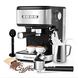 Espresso Machine 20 Bar, 3 in 1 Espresso Maker with Milk Frother Steam Wand for Latte and Cappuccino, E.S.E Pod, Powder and Capsule Portafilter, 50oz Removable Water Tank for Home
