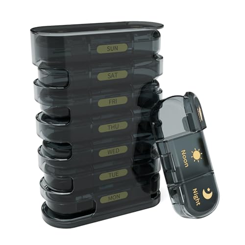Image of Premium Medicine organizer Box- Waterproof Weekly Medicine organizer- Medicine Box for home, 7 days tablet organizer For Home-Large Pill Organizer Box Case (Black-3 Compartment (Standing))
