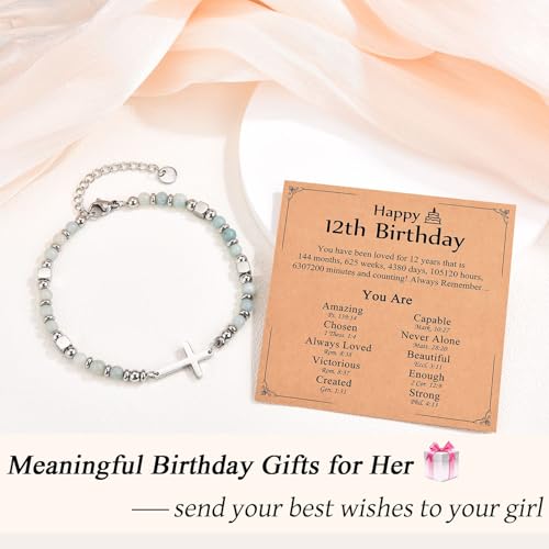 Image of Religious Cross Bracelet for Women Girls, Christian Gifts for Daughter Granddaughter Sister in Christ Friend Niece on Birthday Christmas Easter Valentines Day Graduation