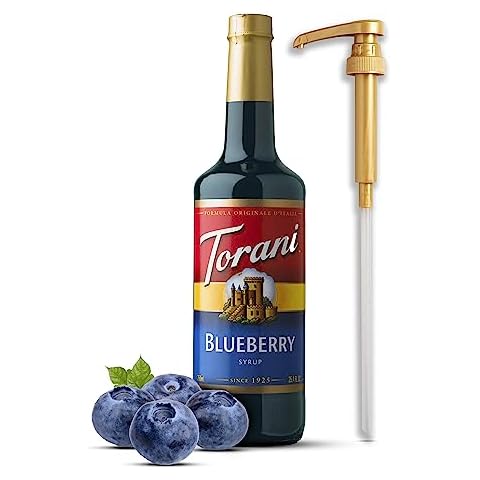 Blueberry Syrup for Drinks, Pancakes, 25.4 Ounces Coffee Flavoring for Drinks with Fresh Finest Coffee Syrup Pump Cover