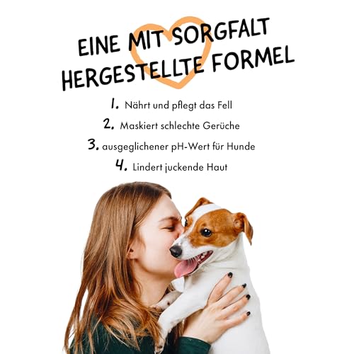 Belly® Hundeparfüm – Duftspray für Hunde & Welpen – Parfüm für Hunde mit fruchtigem Pfirsich – Spray gegen Geruch – pH-neutral – Fellpflege & Hundepflege – 250ml