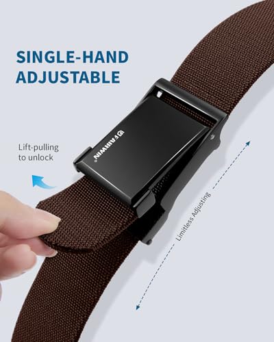 Image of FAIRWIN Men's Tactical Belt, Rigger Belt, Utility Nylon Web Waist Work Belt for Men with V-ring Quick-Release Buckle
