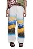 Desigual Desigual Pant_Painted Pants, Blanco, 38 EU Hombres