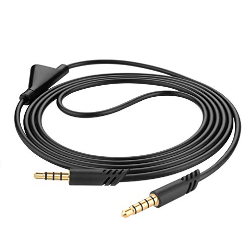 Geekria Audio Cable Compatible with Astro A10 Gen 2, A10, A30, A40, A40TR Gaming Headsets Cable, 3.5mm Aux Replacement Stereo Cord with Mute Control for Headset, Xbox One, PS4 (6.5ft/2m)